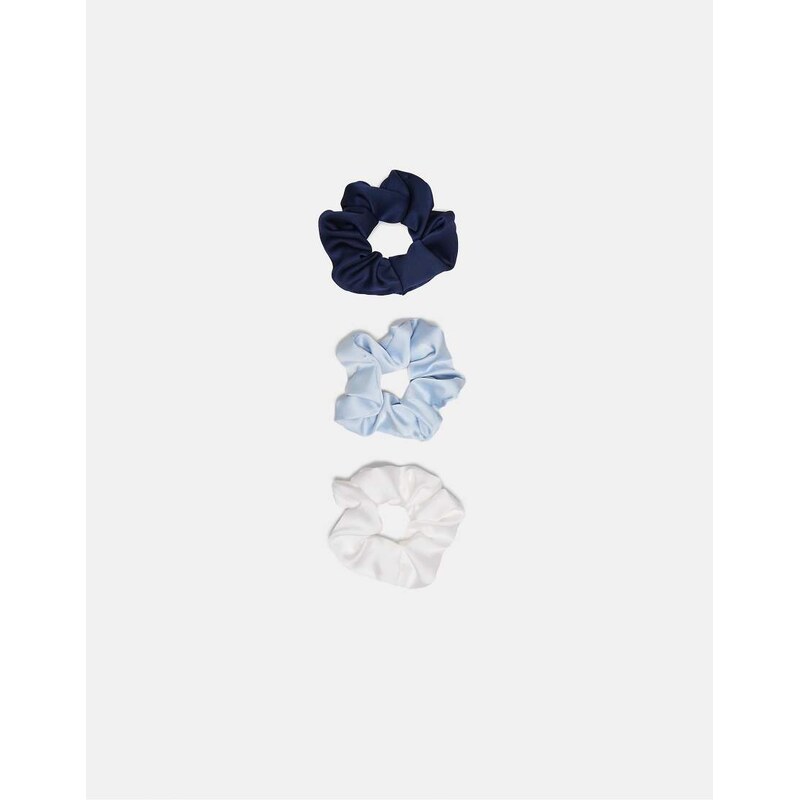 Stradivarius Set of 3 scrunchies in royal blue-Navy 113467289