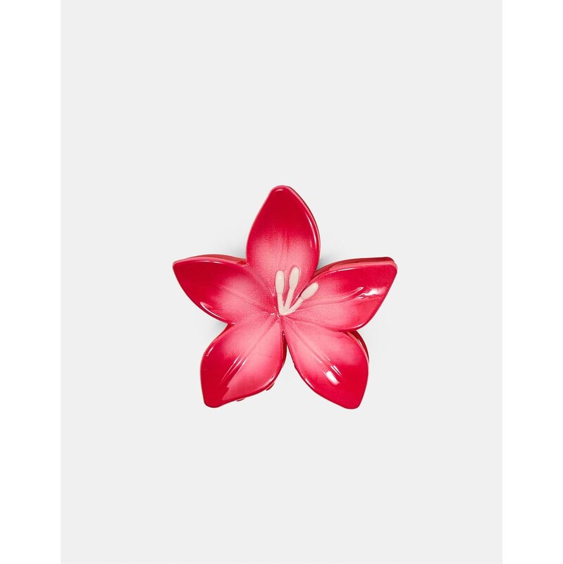 Stradivarius Flower clip in red 113467302