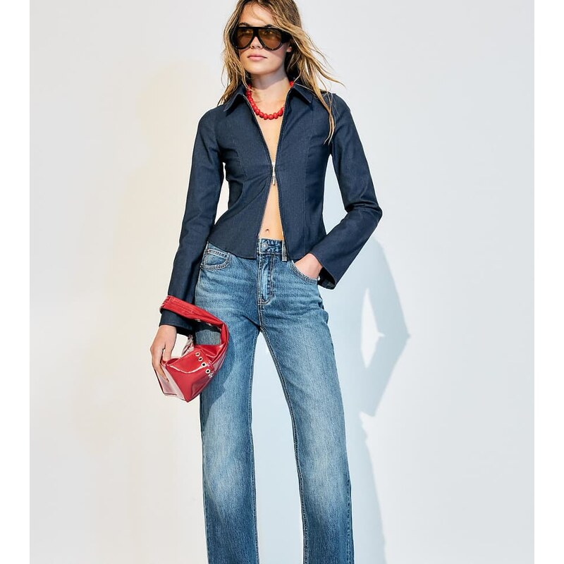 Stradivarius Tall d98 straight-leg vintage effect jeans in