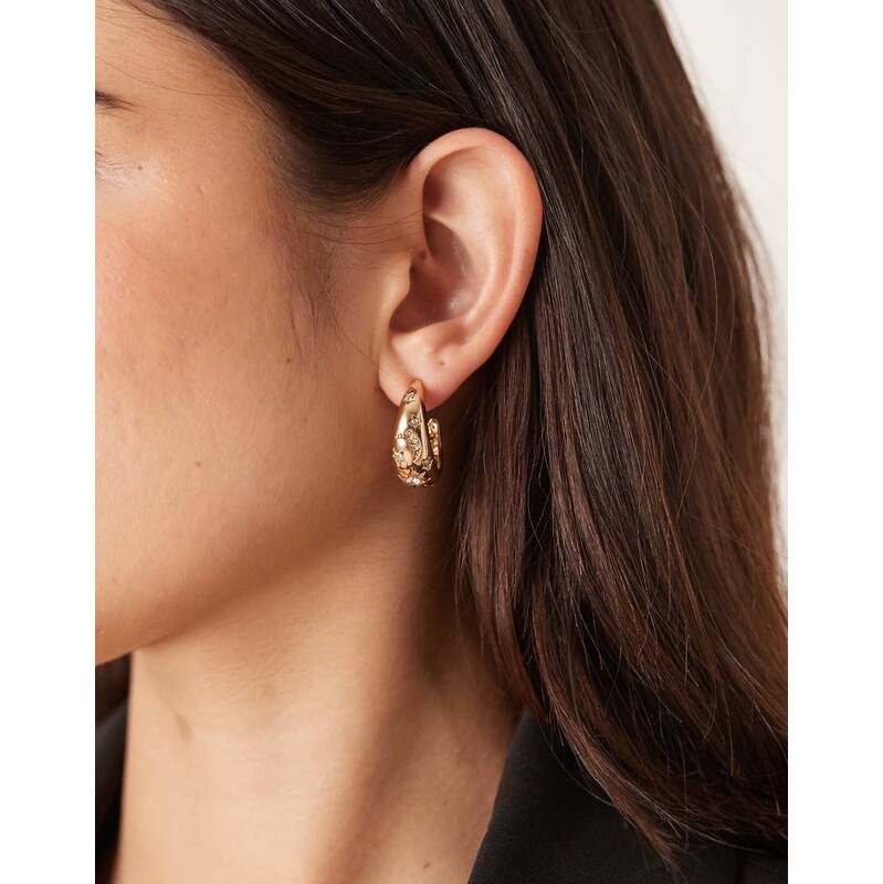 Accessorize celestial gem hoop earrings in gold 113650128