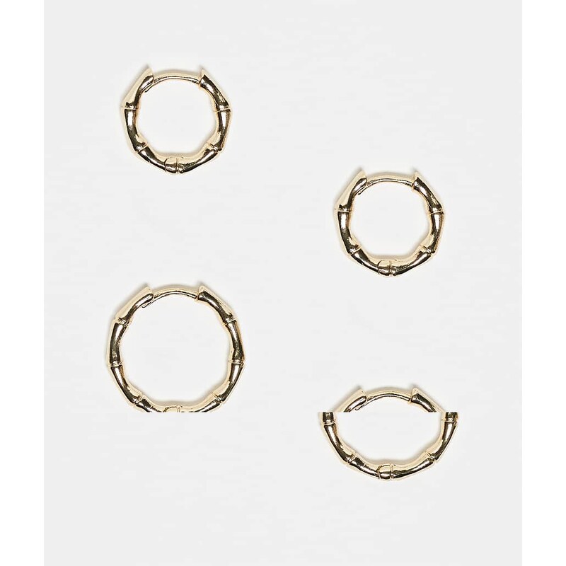 Accessorize Z 2 pack twisted hoops earrings in 14k gold plated 113638584