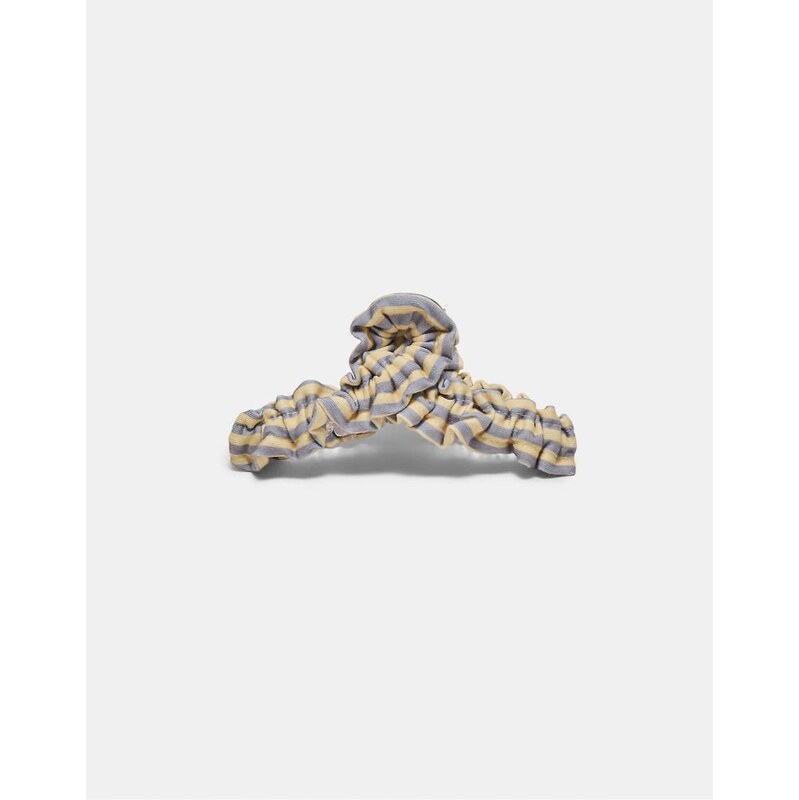 Stradivarius Striped woven hair clip in yellow 113476933