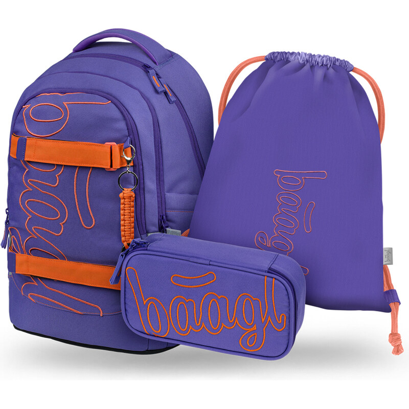 BAAGL SET 3 Skate Max Orange: batoh, penál, sáček GRS