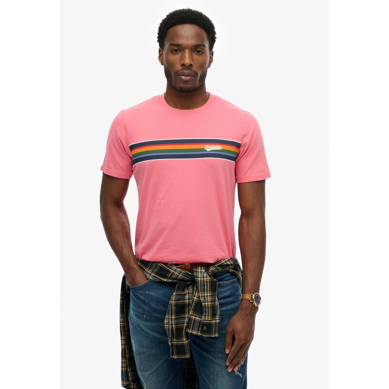 Superdry & Co Tričko tmavě modrá / trávově zelená / oranžová /