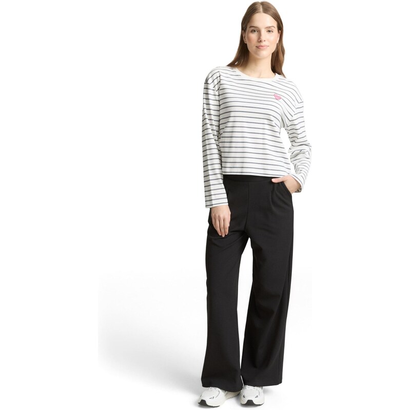 TOM TAILOR DENIM Tričko červená / černá / offwhite 113487103