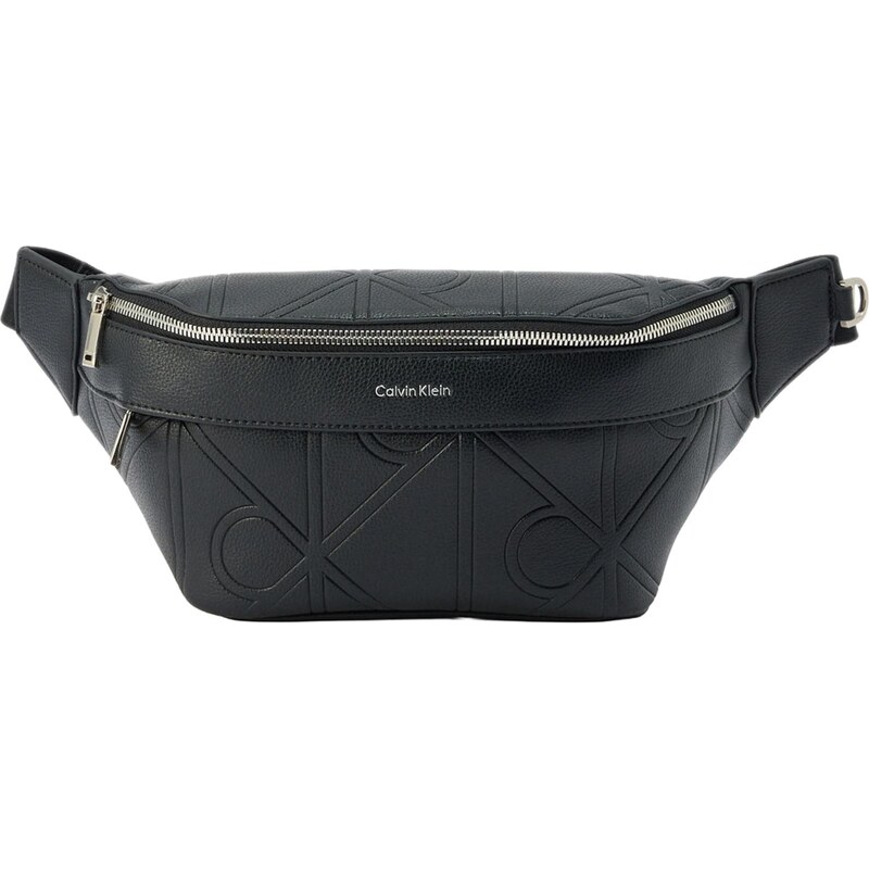 Calvin Klein Ledvinka Embossed Emblem Logo černá