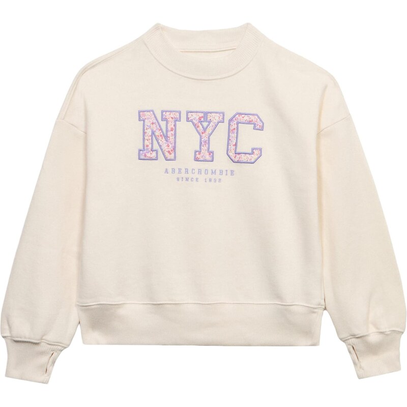 Abercrombie & Fitch Mikina NYC světle šedá / lenvandulová