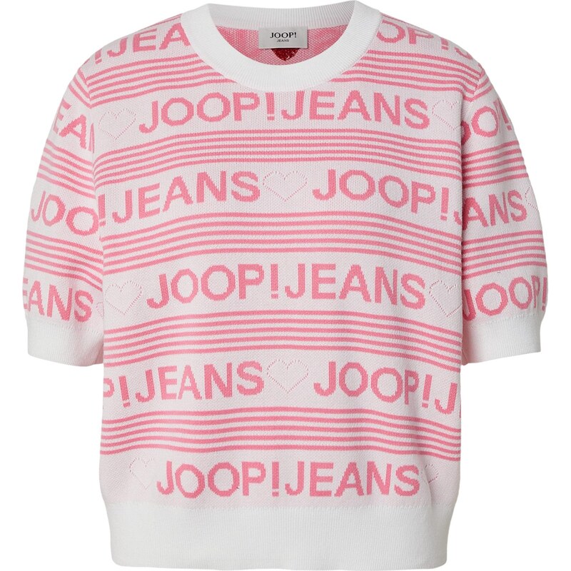 JOOP! Jeans Svetr Karie světle růžová / tmavě červená / bílá 113487300