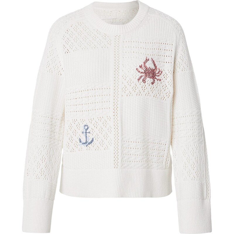 Abercrombie & Fitch Svetr krémová / modrá / červená 113487321