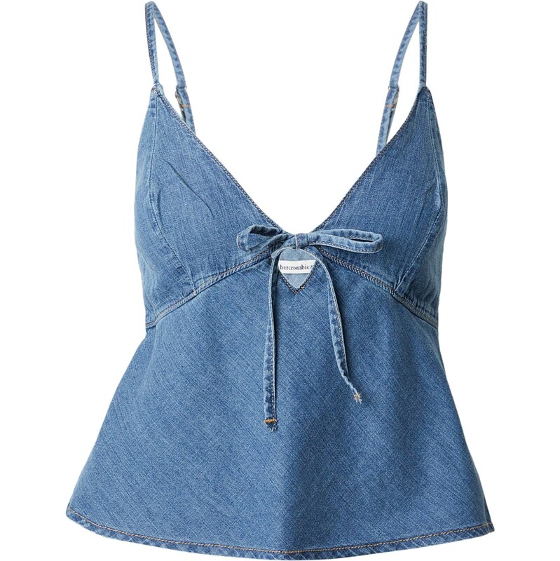 Abercrombie & Fitch Top BELLA modrá džínovina 113487330