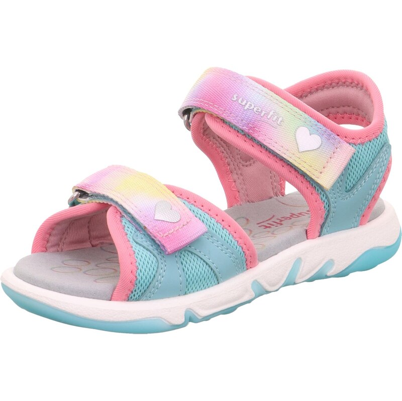 SUPERFIT Sandály PEBBLES tyrkysová / žlutá / pink / světle