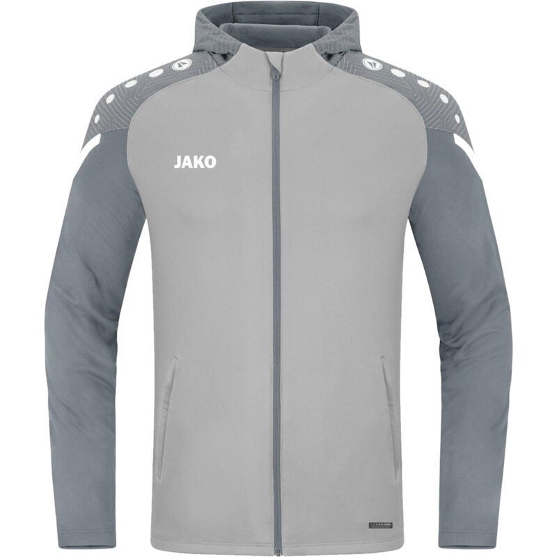 JAKO Sportovní bunda čedičová šedá / světle šedá / bílá
