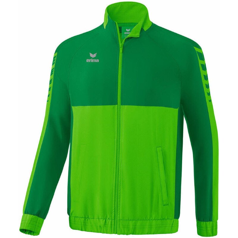 ERIMA Sportovní bunda Six Wings stříbrně šedá / zelená