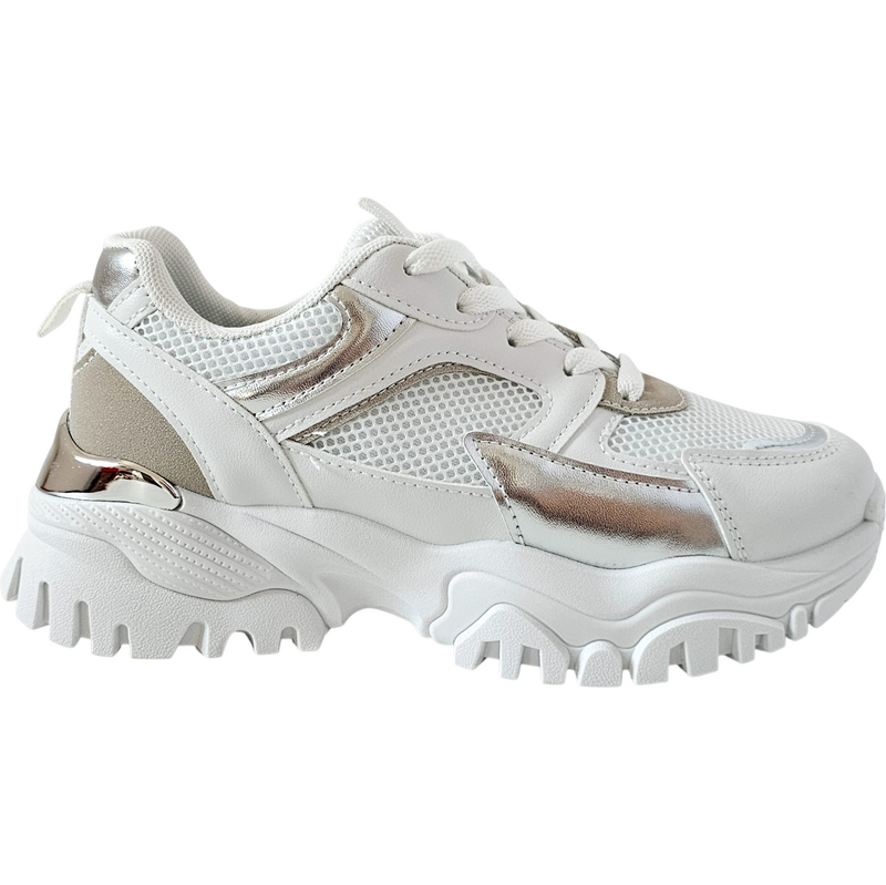 Bíle chunky tenisky Laura Biagiotti Calf White 113476486