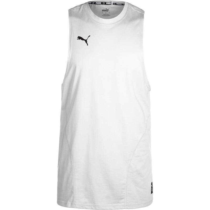 PUMA Funkční tričko Hoops Team černá / bílá