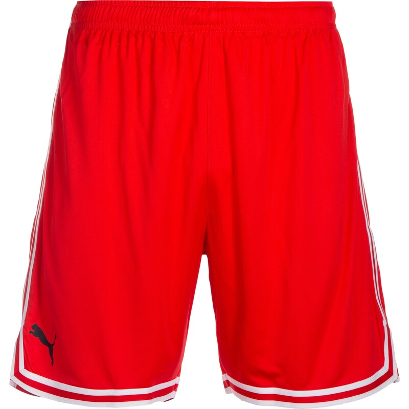 PUMA Sportovní kalhoty Hoops Team Game červená / černá / bílá