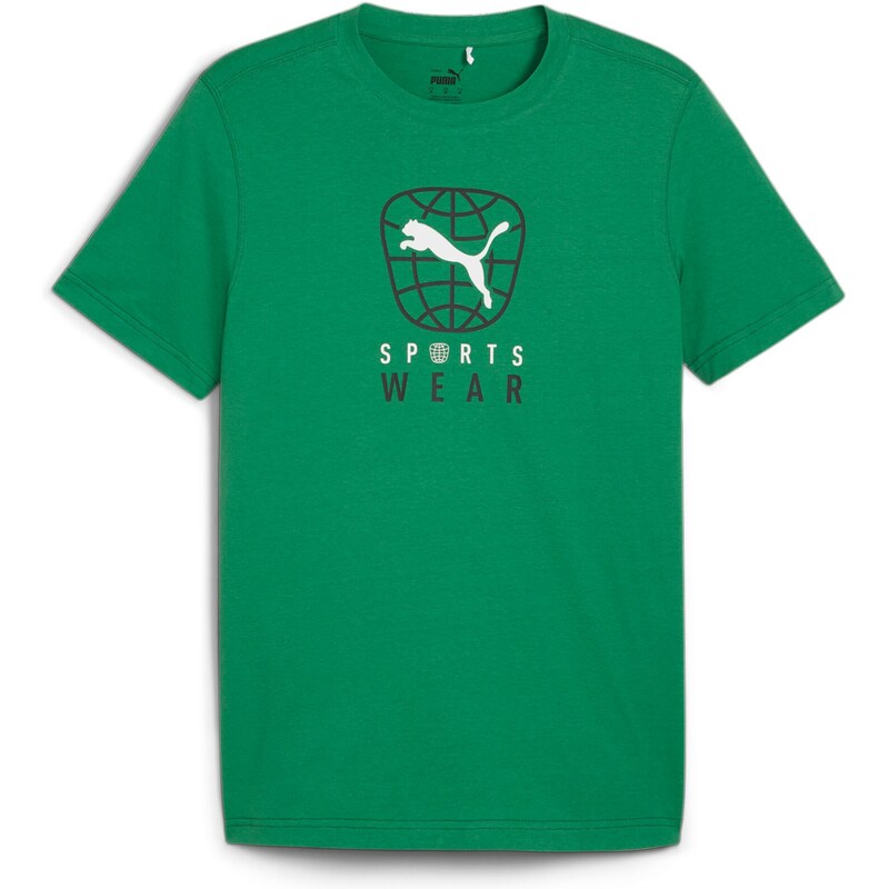 PUMA Funkční tričko zelená / černá / bílá