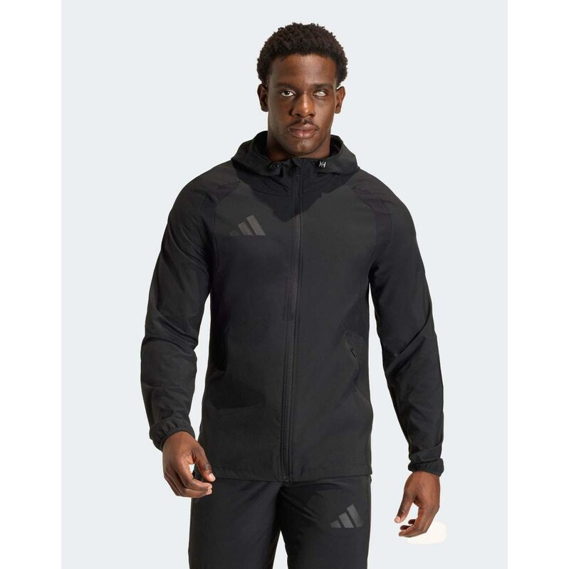 adidas performance Tiro travel windbreaker jacket in black /