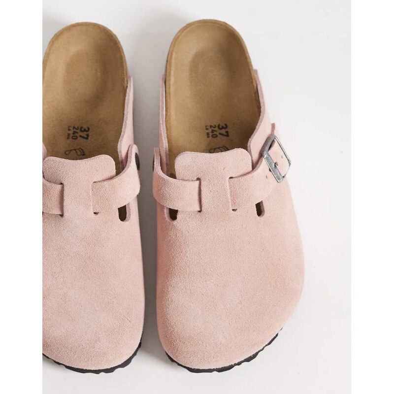 Birkenstock Boston narrow fit suede clog in pink clay