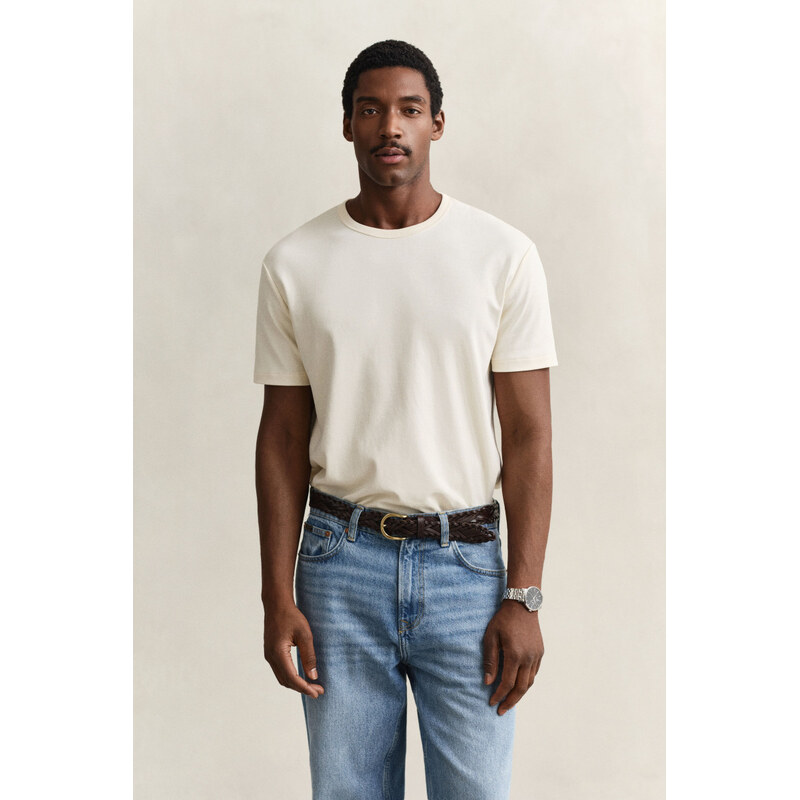 TRIČKO GANT INTERLOCK SS TSHIRT CREAMED WHITE