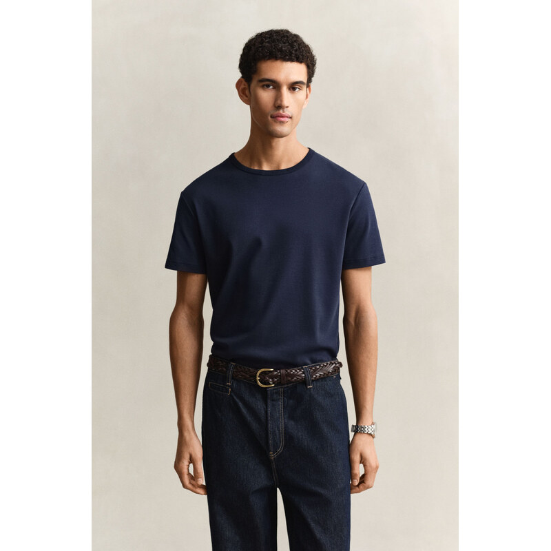 TRIČKO GANT INTERLOCK SS TSHIRT EVENING BLUE