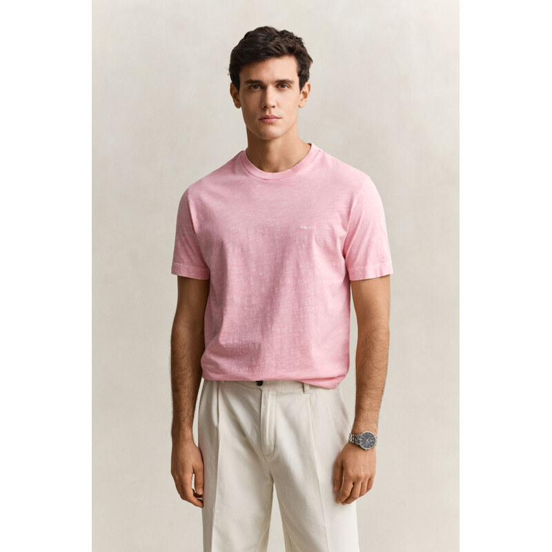 TRIČKO GANT WASHED SLUB SS TSHIRT WASHED PINK