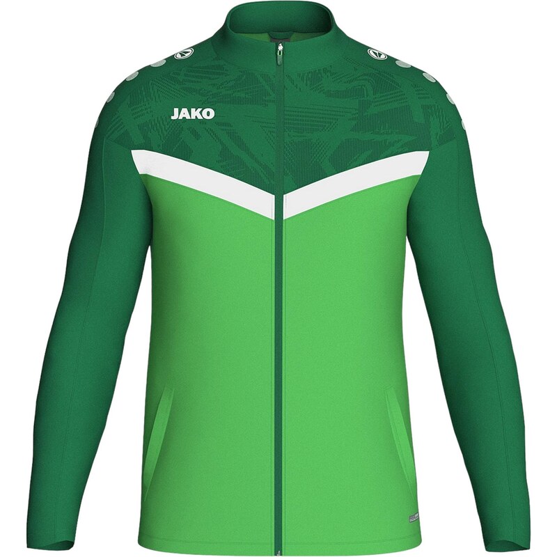 JAKO Sportovní bunda limone / tmavě zelená / bílá