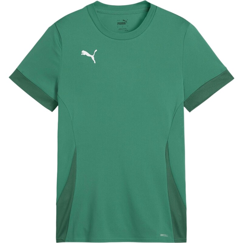 PUMA Funkční tričko rákos / tmavě zelená / bílá