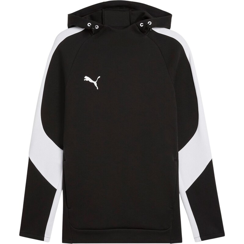 PUMA Sportovní mikina TeamEvostripe černá / bílá