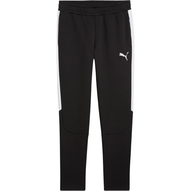 PUMA Sportovní kalhoty TeamEVOSTRIPE černá / bílá