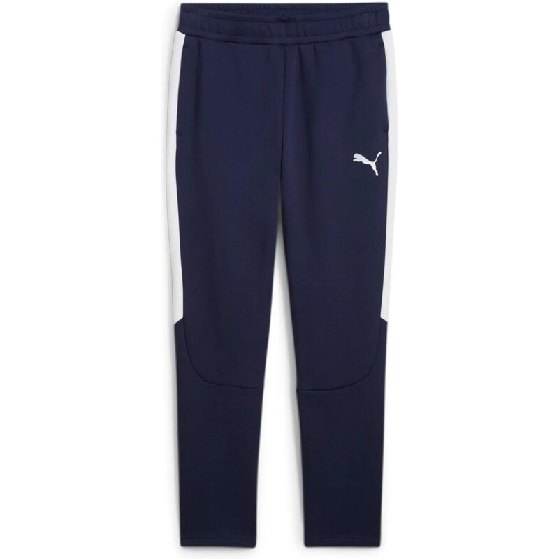 PUMA Sportovní kalhoty TeamEVvostripe modrá / bílá
