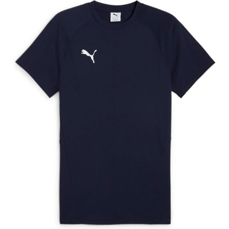 PUMA Funkční tričko TeamEvostripe tmavě modrá / bílá