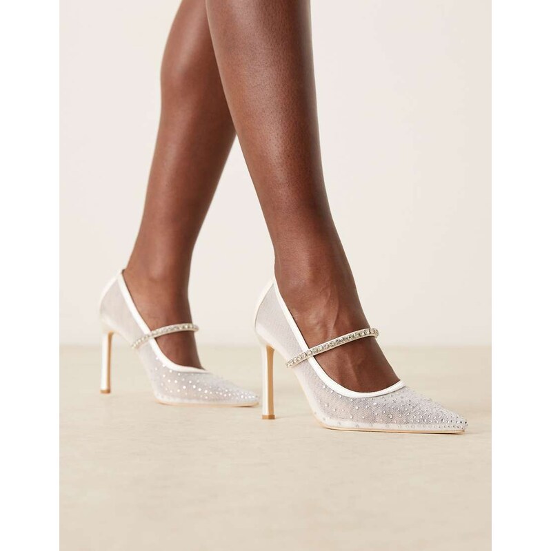 Be Mine Bridal Vivian embellished heeled pumps in ivory mesh