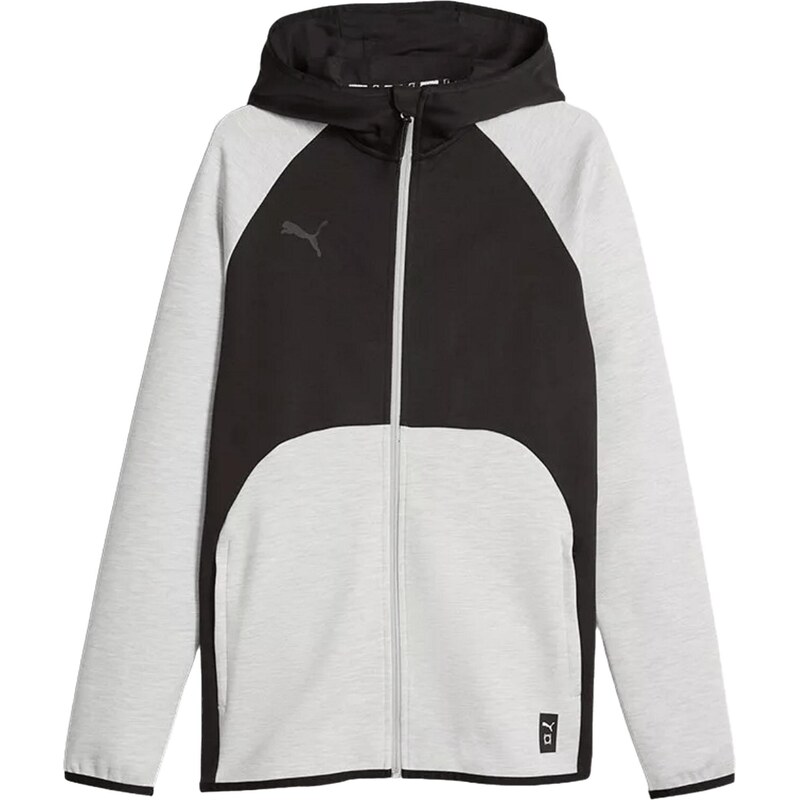 PUMA Sportovní mikina Hoops Team Dime světle šedá / černá