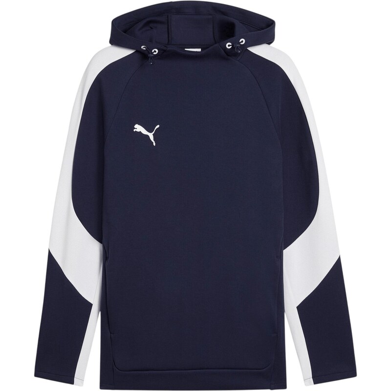 PUMA Sportovní mikina TeamEvostripe modrá / bílá