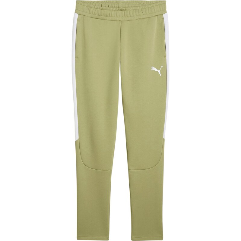 PUMA Sportovní kalhoty TeamEVOSTRIPE olivová / bílá