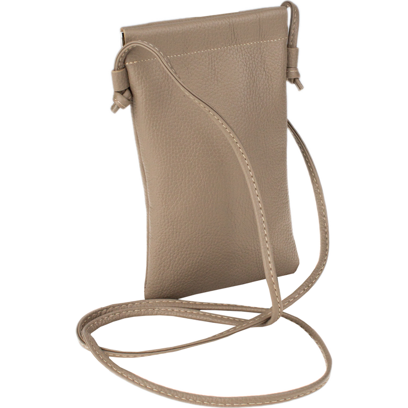 Béžová kožená italská crossbody kabelka Mia Cappuccino