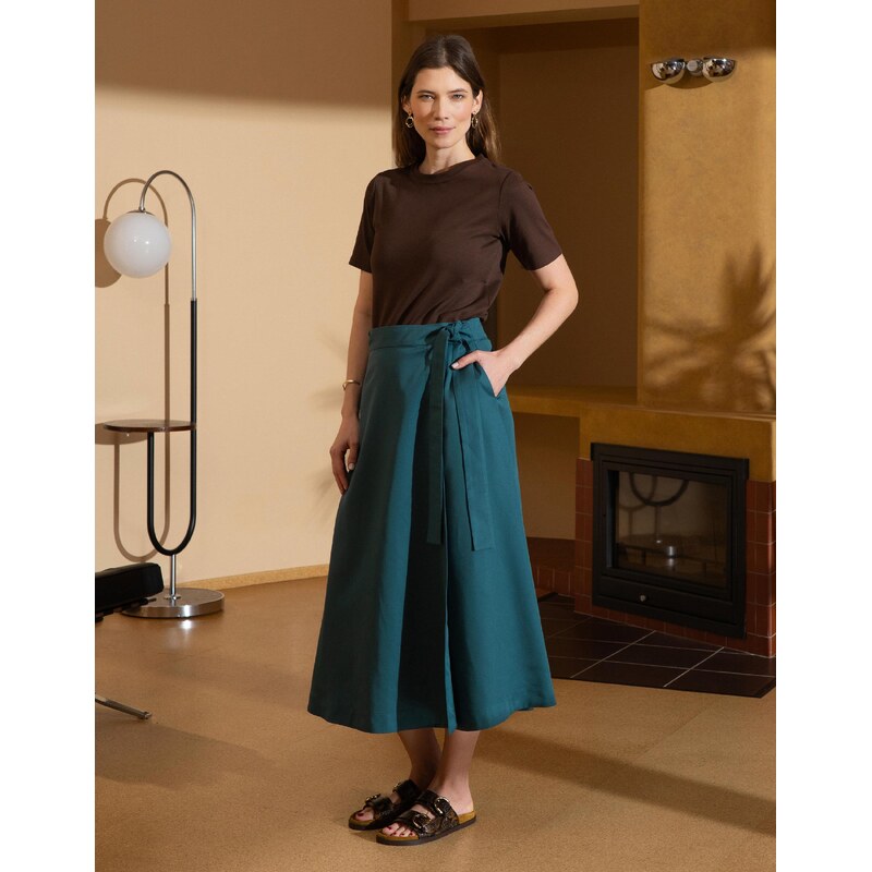 Studio Nila Zavinovací Sukně Freja Deep Teal XS