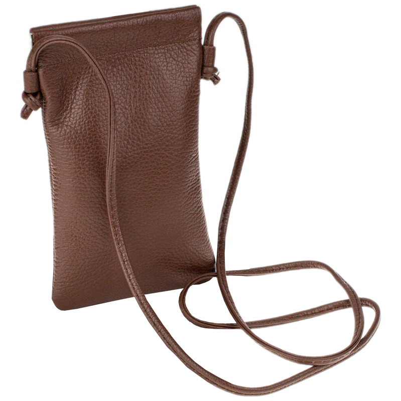 Hnědá kožená italská crossbody kabelka Mia Marrone NovaKabelka