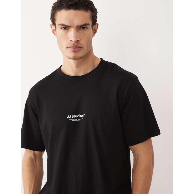 Jack & Jones t-shirt with front logo in black