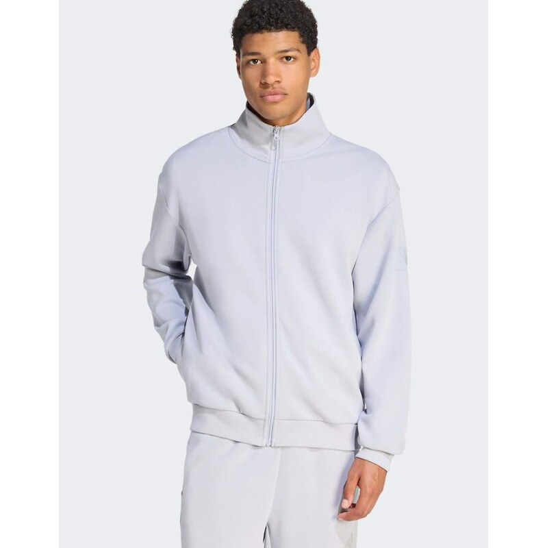 adidas performance Soft lux track top in halo silver