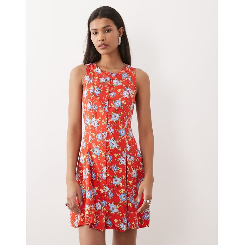 Nobodys Child Georgie mini skater dress in red floral