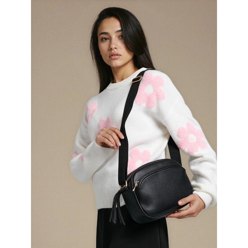 Sinsay - Crossbody kabelka z imitace kůže - černá