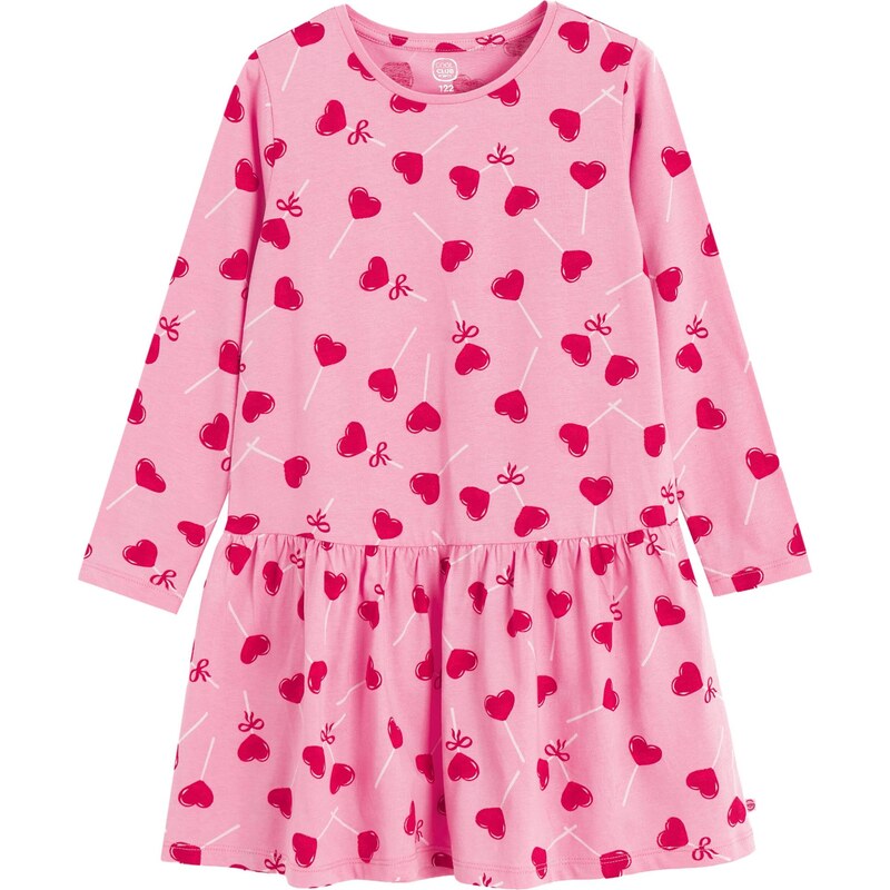 Cool Club Šaty pink / červená třešeň / bílá