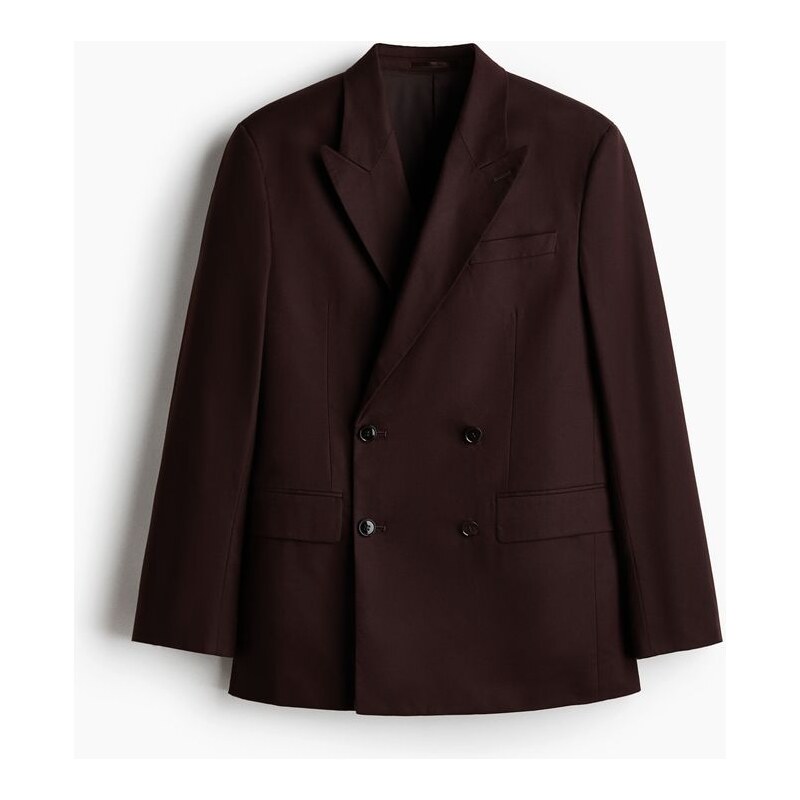H&M - Dvouřadové sako Relaxed Fit - Hnědá