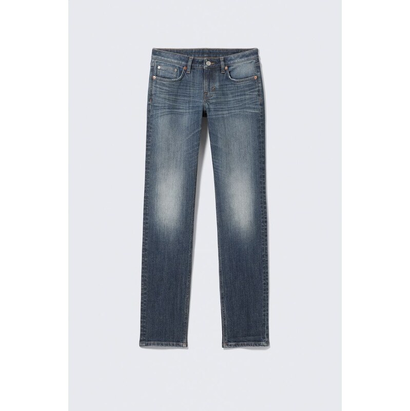 H&M - Neptune nízké slim rovné džíny - modrá 113501765