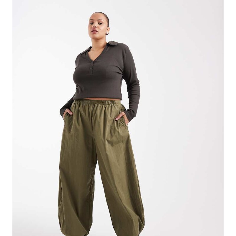 ASOS Curve ASOS DESIGN Curve cotton nylon blend pull on balloon