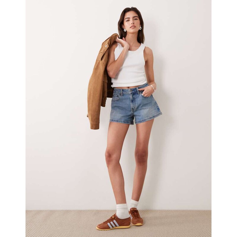 Abercrombie & Fitch high rise 90s relaxed dad short in light