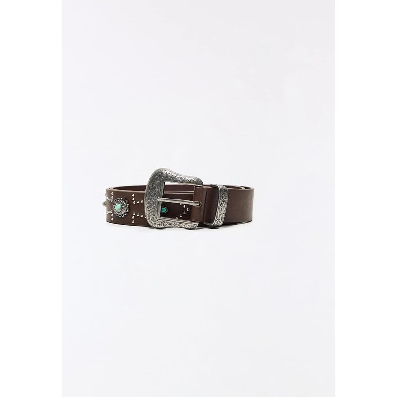 Bershka Rhinestone belt in brown 115537536
