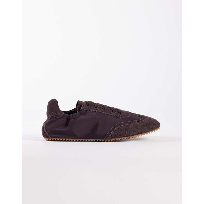 ARKET suede trainer in chocolate brown